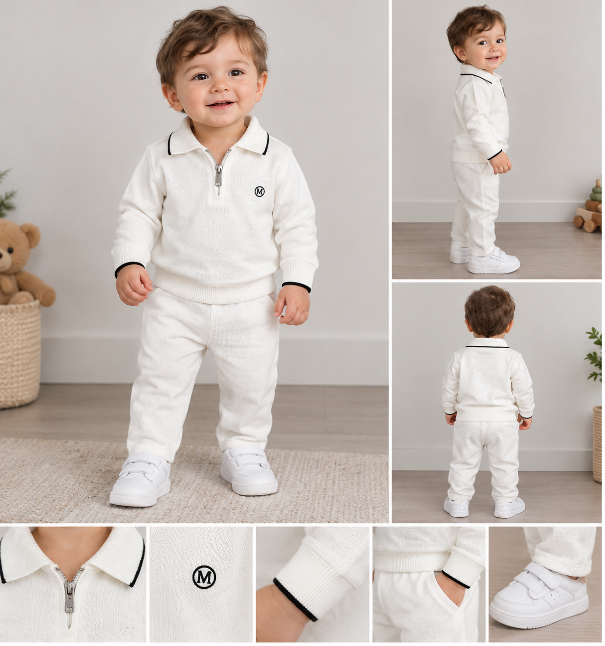 Elmas Triko Mini Class Polo Yaka Triko Kazak - Beyaz ürün görseli 2